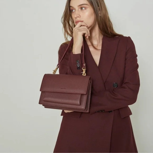 Angela Roi Eloise Vegan Leather Satchel Crossbody Bag - Picture 12 of 13